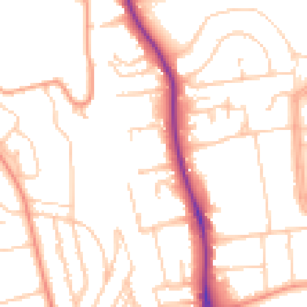 Daytime road noise heatmap for BN1 6UP