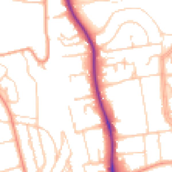 Daytime road noise heatmap for BN1 6UQ