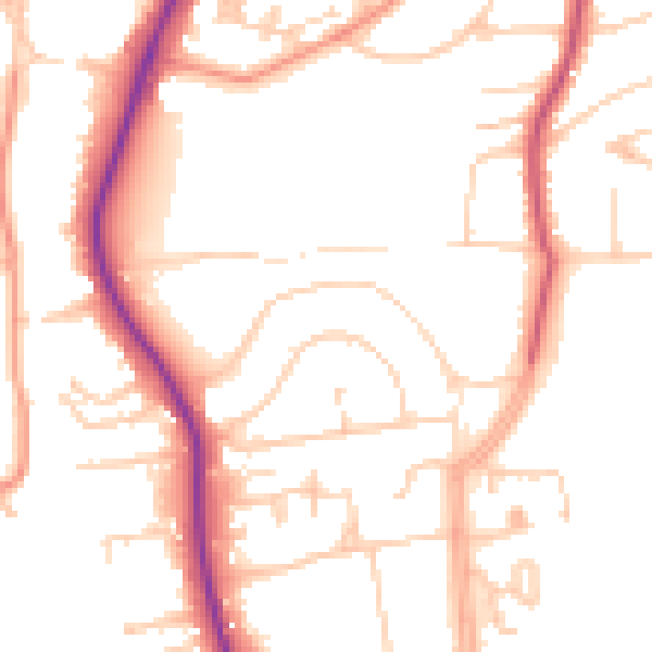 Daytime road noise heatmap for BN1 6WG