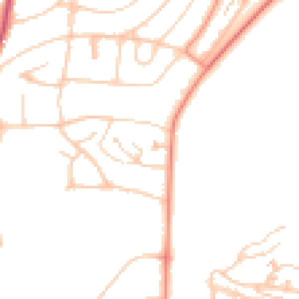 Daytime road noise heatmap for BN1 6XD