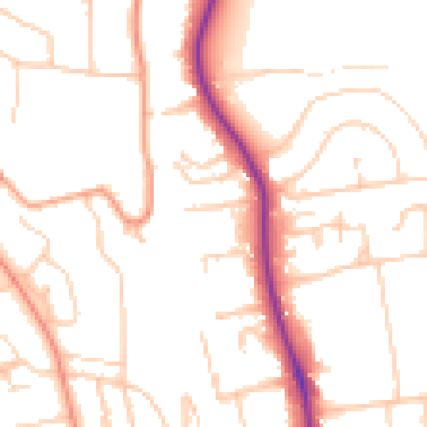 Daytime road noise heatmap for BN1 6YD