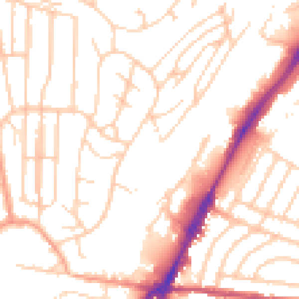 Daytime road noise heatmap for BN1 7AX