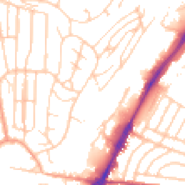Daytime road noise heatmap for BN1 7AZ