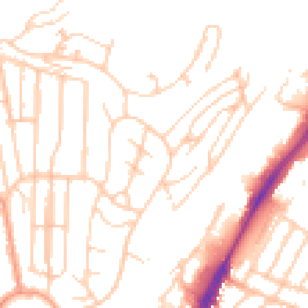 Daytime road noise heatmap for BN1 7BP