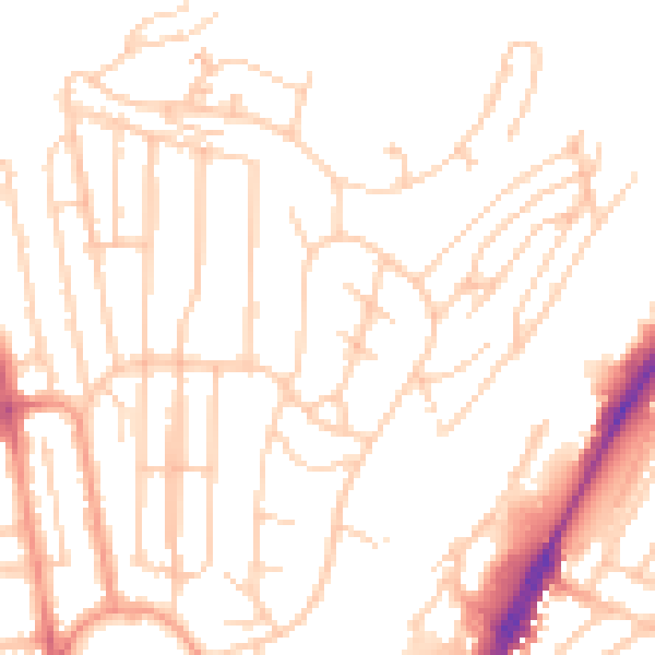 Daytime road noise heatmap for BN1 7BR