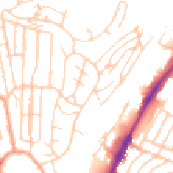 Daytime road noise heatmap for BN1 7BS