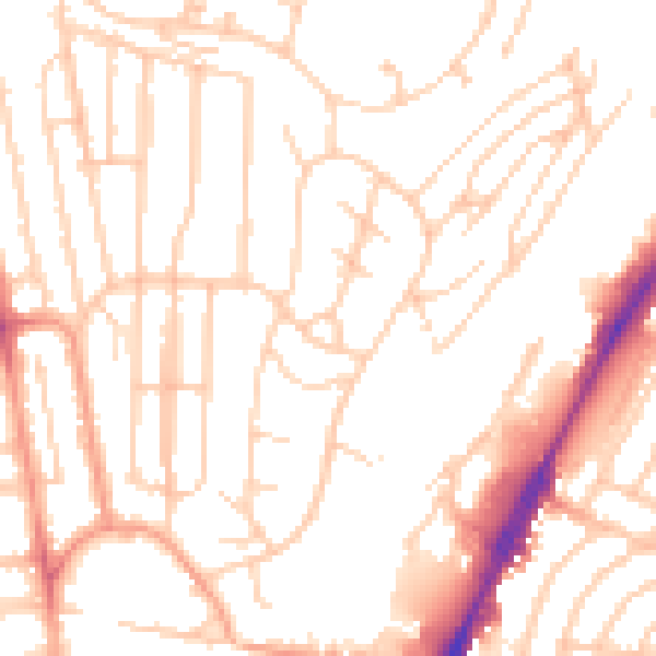 Daytime road noise heatmap for BN1 7BU