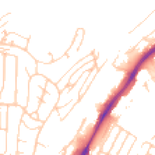 Daytime road noise heatmap for BN1 7FD