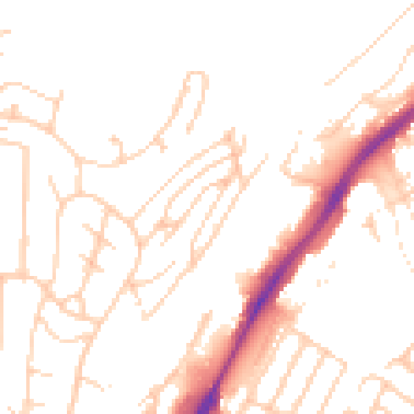 Daytime road noise heatmap for BN1 7FE