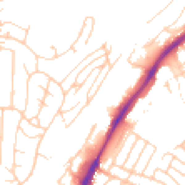 Daytime road noise heatmap for BN1 7FG