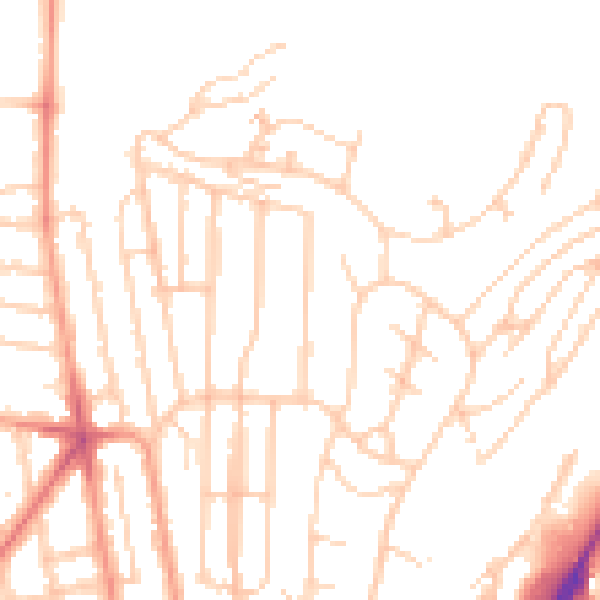 Daytime road noise heatmap for BN1 7GJ