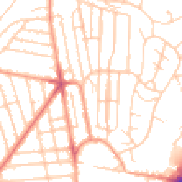 Daytime road noise heatmap for BN1 7HU