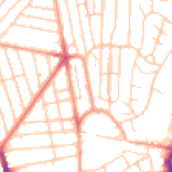 Daytime road noise heatmap for BN1 7JB