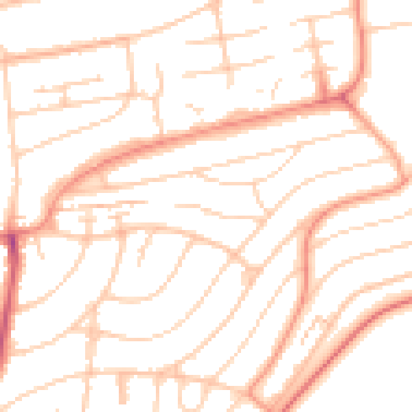 Daytime road noise heatmap for BN1 8DQ