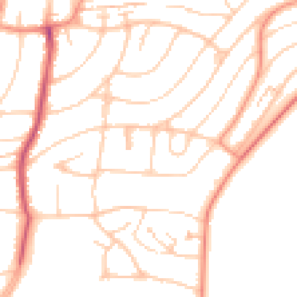 Daytime road noise heatmap for BN1 8EH