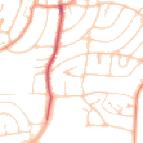 Daytime road noise heatmap for BN1 8EP