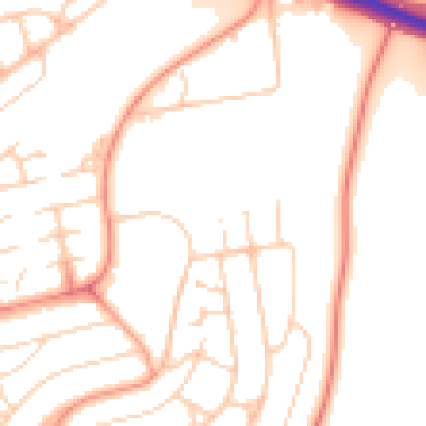 Daytime road noise heatmap for BN1 8FN