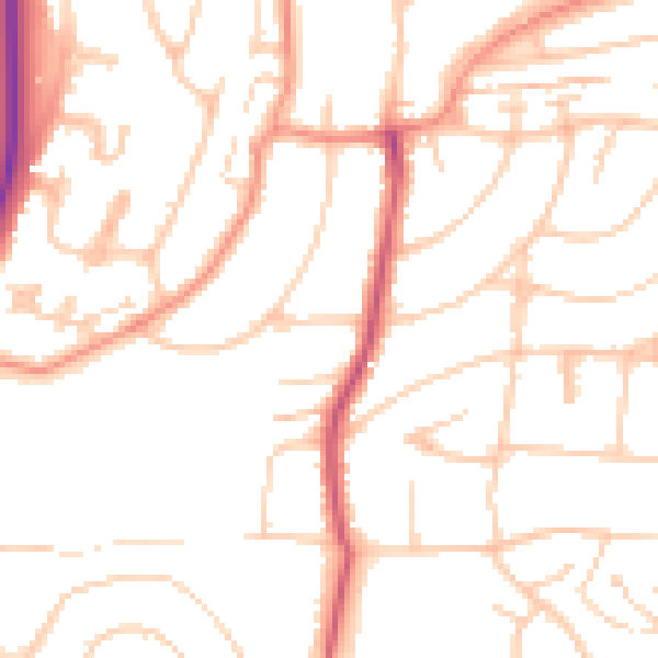 Daytime road noise heatmap for BN1 8HE
