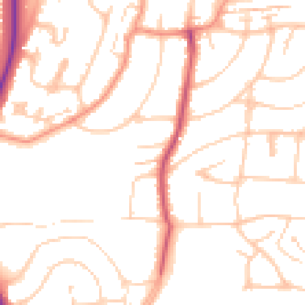 Daytime road noise heatmap for BN1 8HF