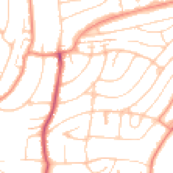 Daytime road noise heatmap for BN1 8HL
