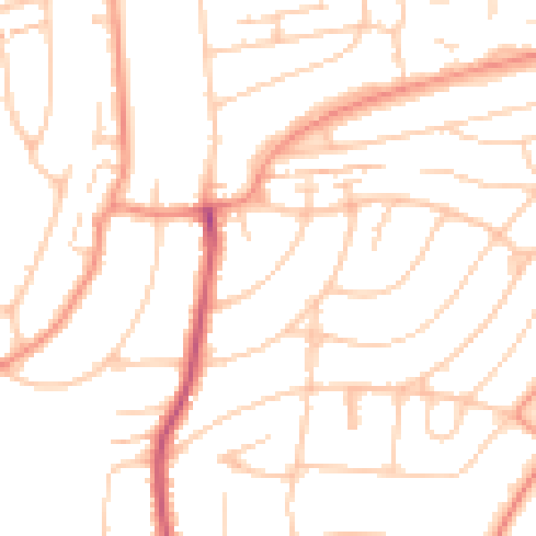 Daytime road noise heatmap for BN1 8HR