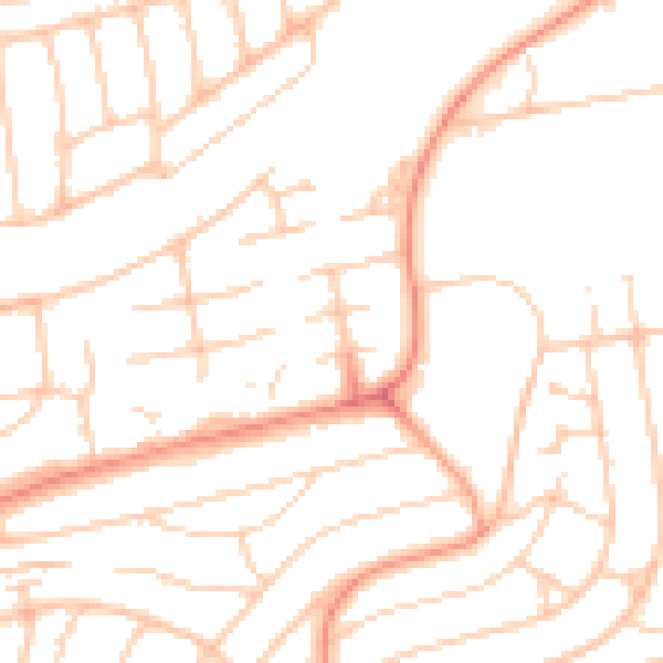 Daytime road noise heatmap for BN1 8LP