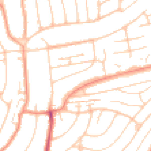 Daytime road noise heatmap for BN1 8NT