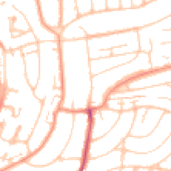 Daytime road noise heatmap for BN1 8NX