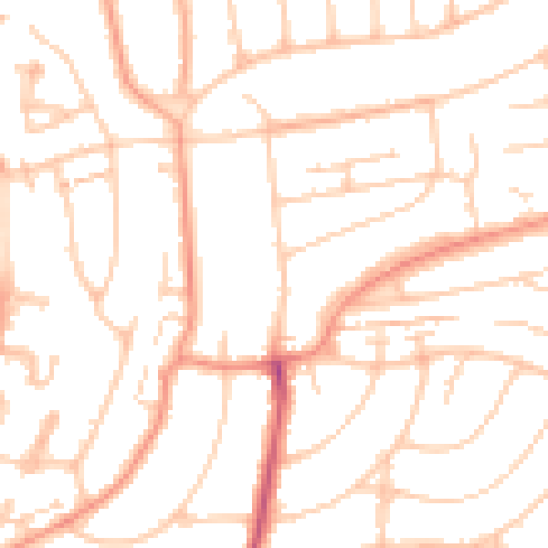 Daytime road noise heatmap for BN1 8NY