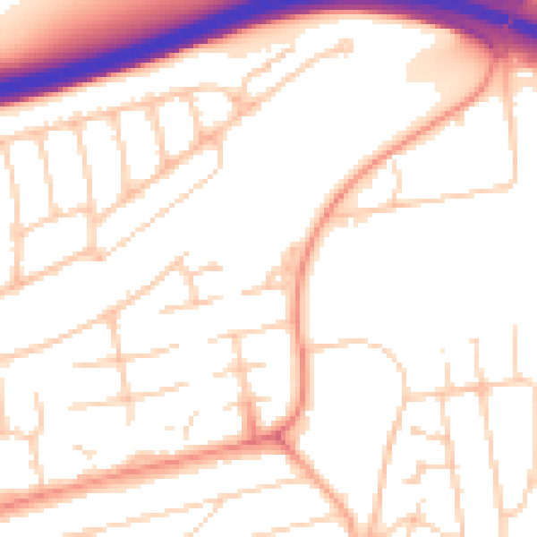 Daytime road noise heatmap for BN1 8PL