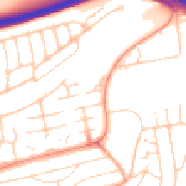 Daytime road noise heatmap for BN1 8PN