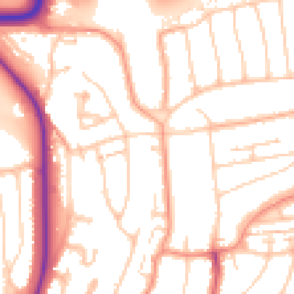 Daytime road noise heatmap for BN1 8QG