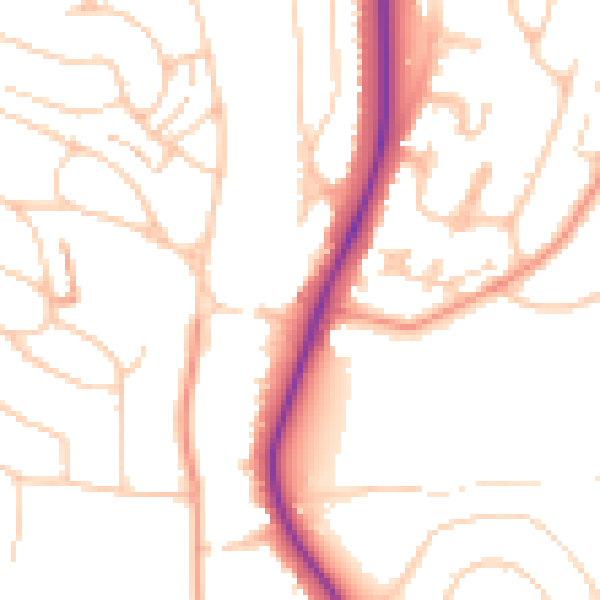 Daytime road noise heatmap for BN1 8QS