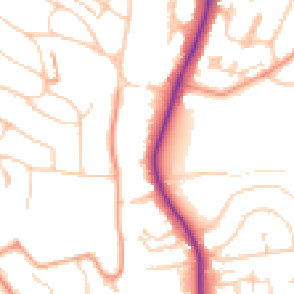 Daytime road noise heatmap for BN1 8QX