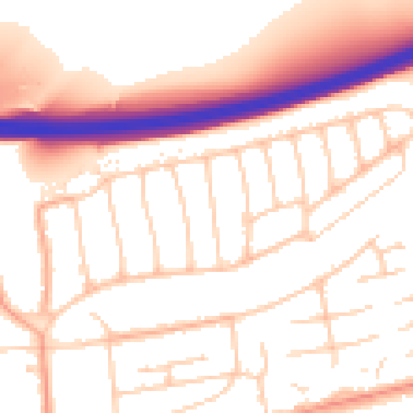 Daytime road noise heatmap for BN1 8RF