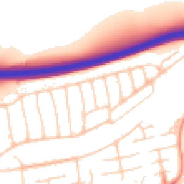 Daytime road noise heatmap for BN1 8RH