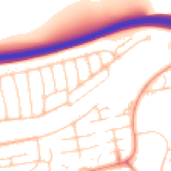 Daytime road noise heatmap for BN1 8SB