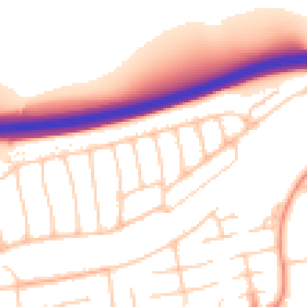 Daytime road noise heatmap for BN1 8SH