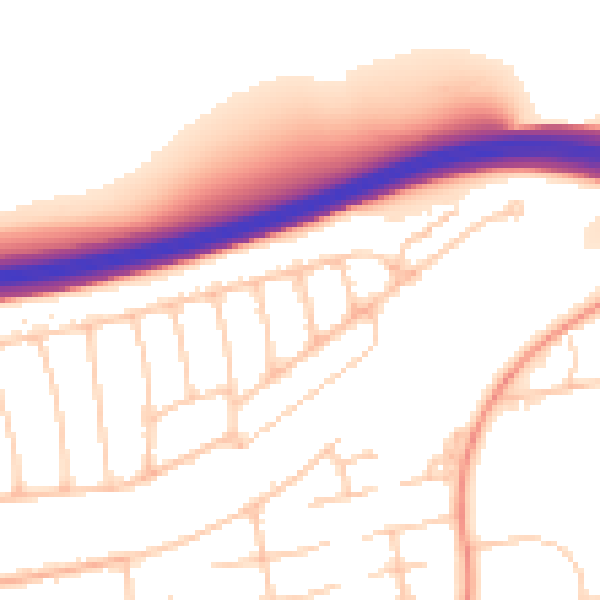 Daytime road noise heatmap for BN1 8SL