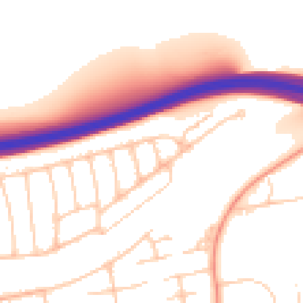 Daytime road noise heatmap for BN1 8SN