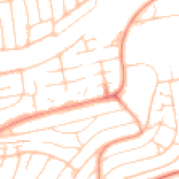 Daytime road noise heatmap for BN1 8TR