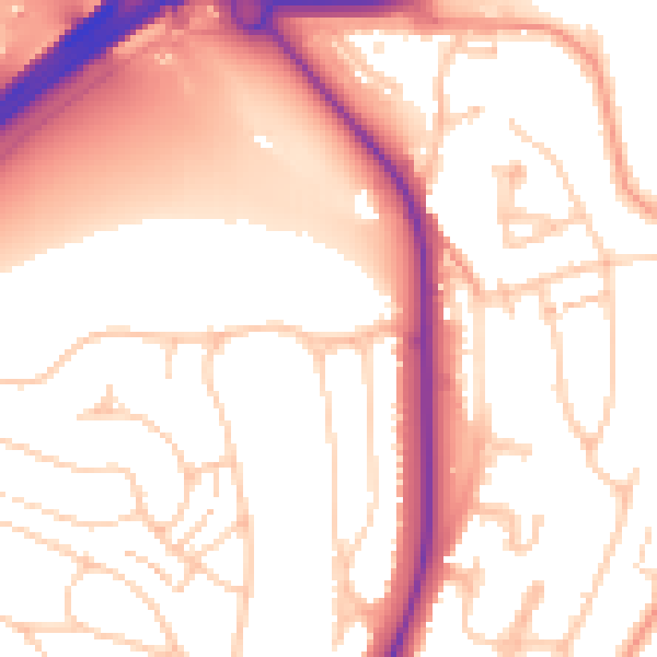 Daytime road noise heatmap for BN1 8XJ