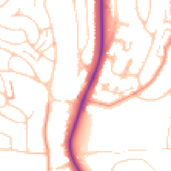 Daytime road noise heatmap for BN1 8XT