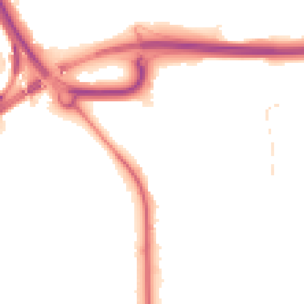 Night-time road noise heatmap for BN1 8YE