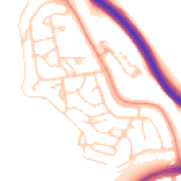 Daytime road noise heatmap for BN1 9AH