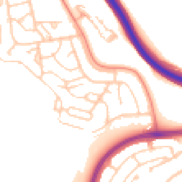 Daytime road noise heatmap for BN1 9AP