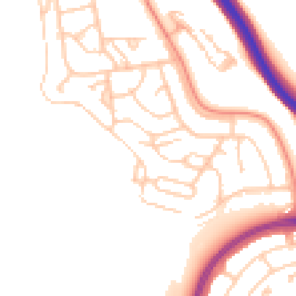 Daytime road noise heatmap for BN1 9AU
