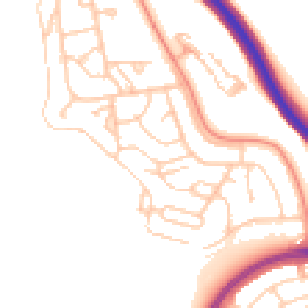 Daytime road noise heatmap for BN1 9AX