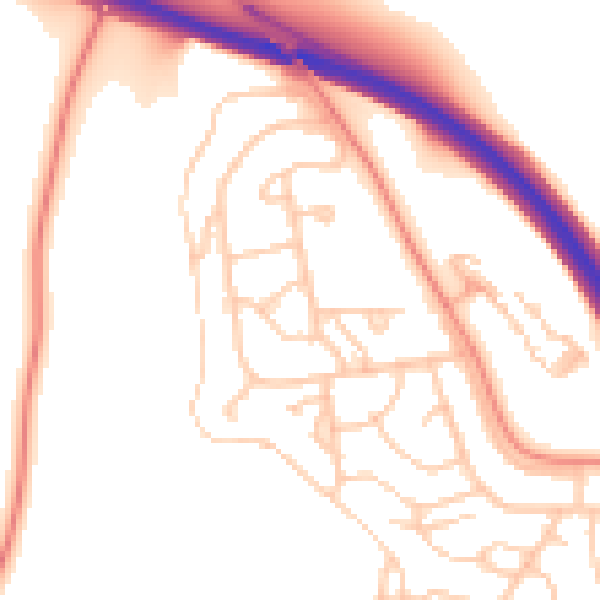Daytime road noise heatmap for BN1 9EE