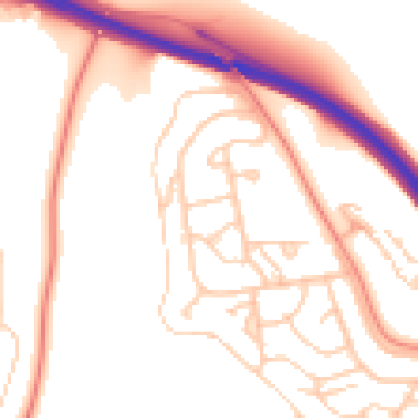 Daytime road noise heatmap for BN1 9EQ
